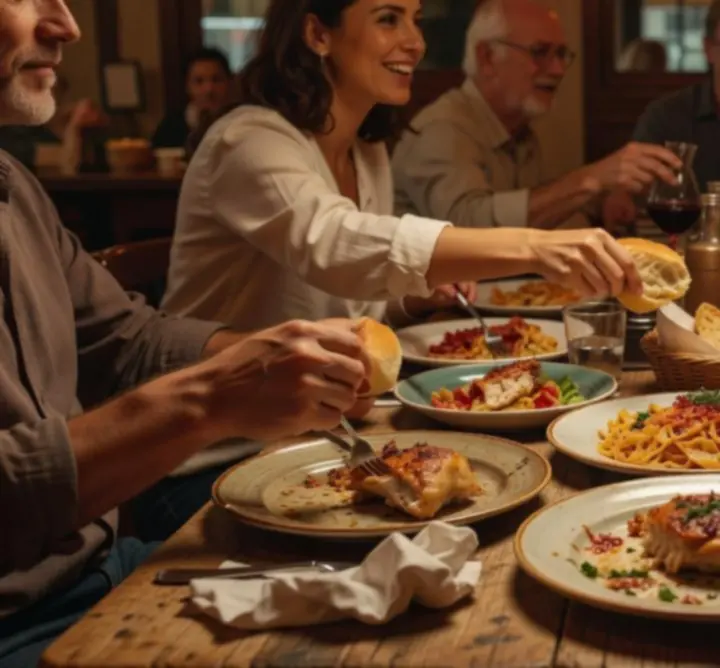 Stół z zastawą stołową ilustrującą zadowolenie klientów z zakupu talerzy